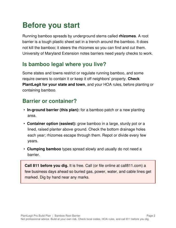 Bamboo Root Barrier plan page 2