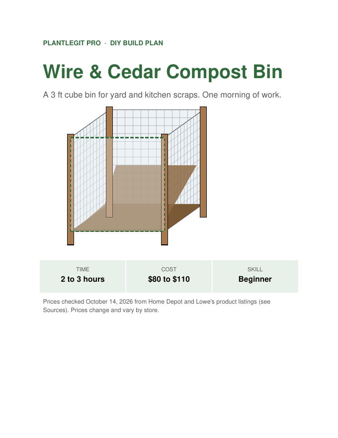 Wire & Cedar Compost Bin plan cover